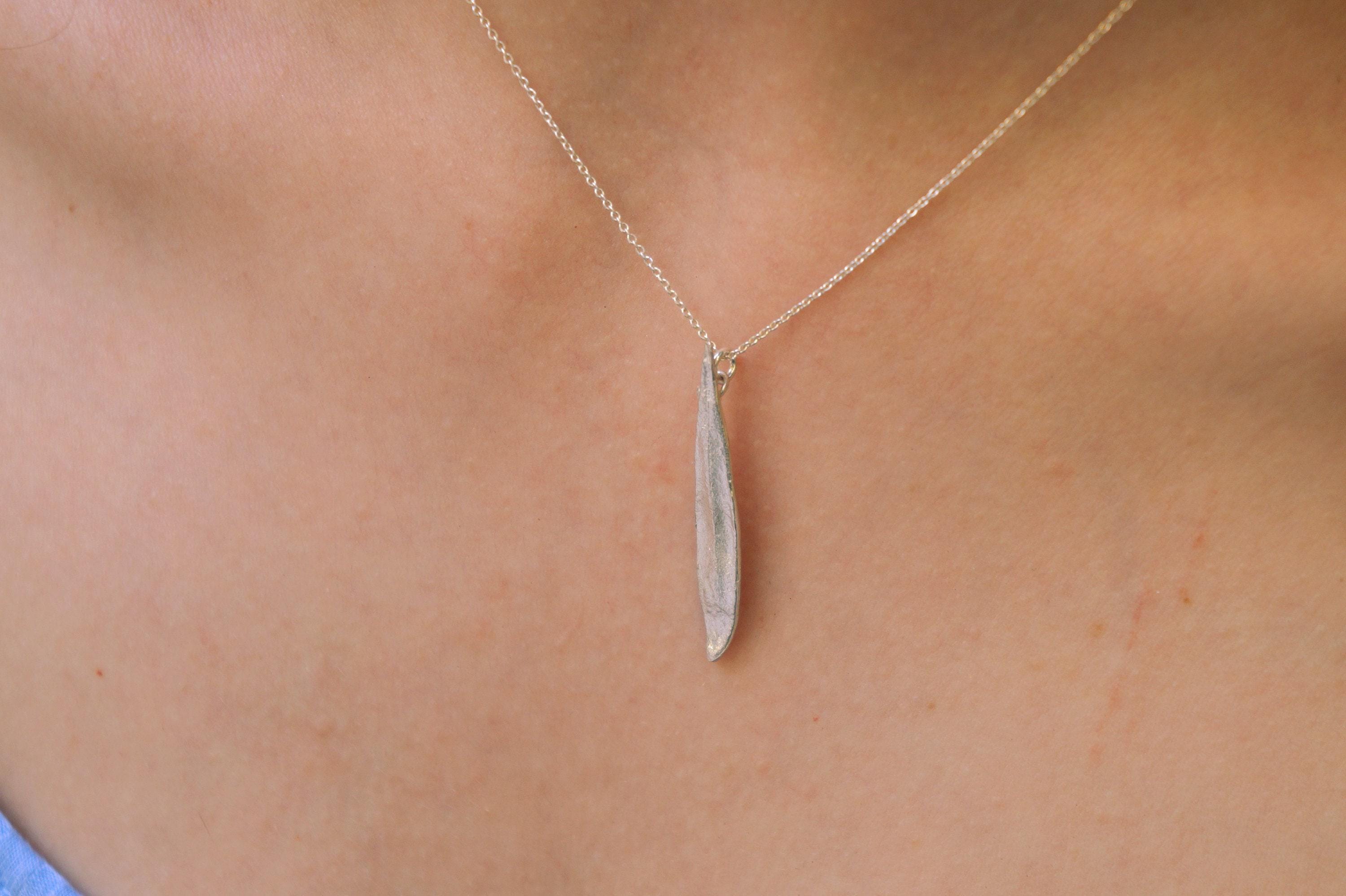 Silver Olive Leaf Necklace, Gold-Plated Sterling Silver Jewelry, Handmade Gold or Silver Pendant, Gift for Her, Birthday Gift for Women
